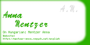 anna mentzer business card